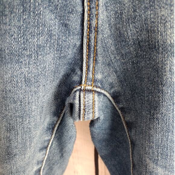 Risen Stretch High Rise Medium Wash Raw Hem Straight Jean 2X 18 20 Plus XRDP1282 - Picture 6 of 12